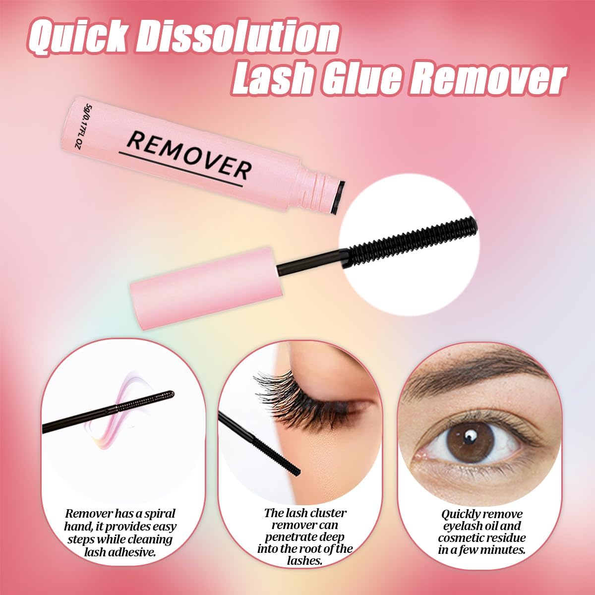 DNSGOOR lash shampoo 60 ml, mild formula for gentle cleansing.
