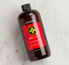 doTERRA On Guard label closeup showing citrus-spice aroma.