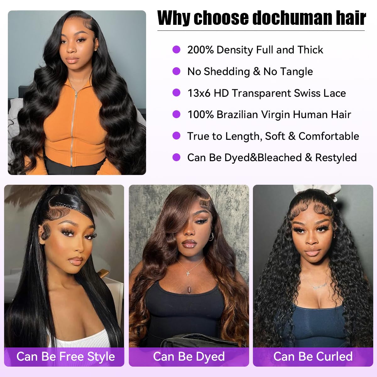 Dochuman adjustable-cap wig provides a secure, comfortable fit for long wear
