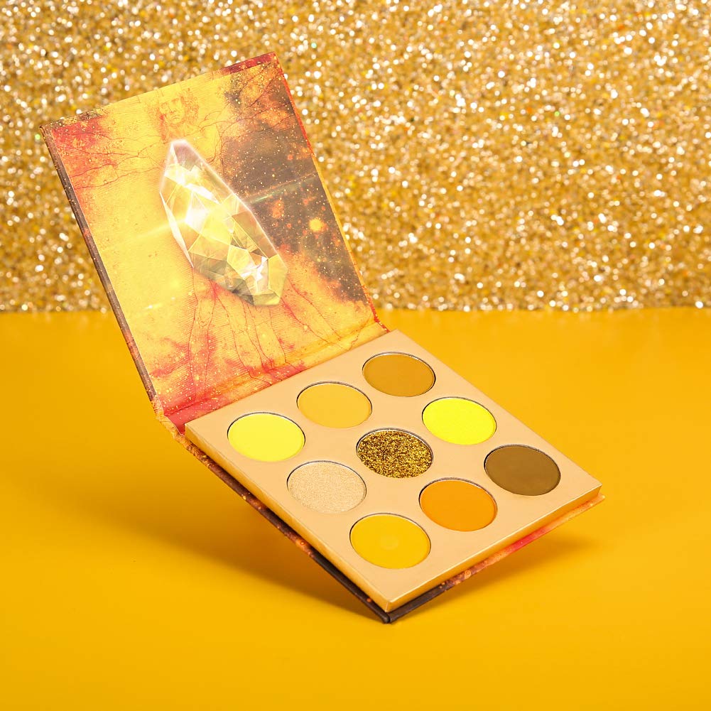 Compact travel-friendly case of Docolor 9Colors Yellow Gemstone Palette