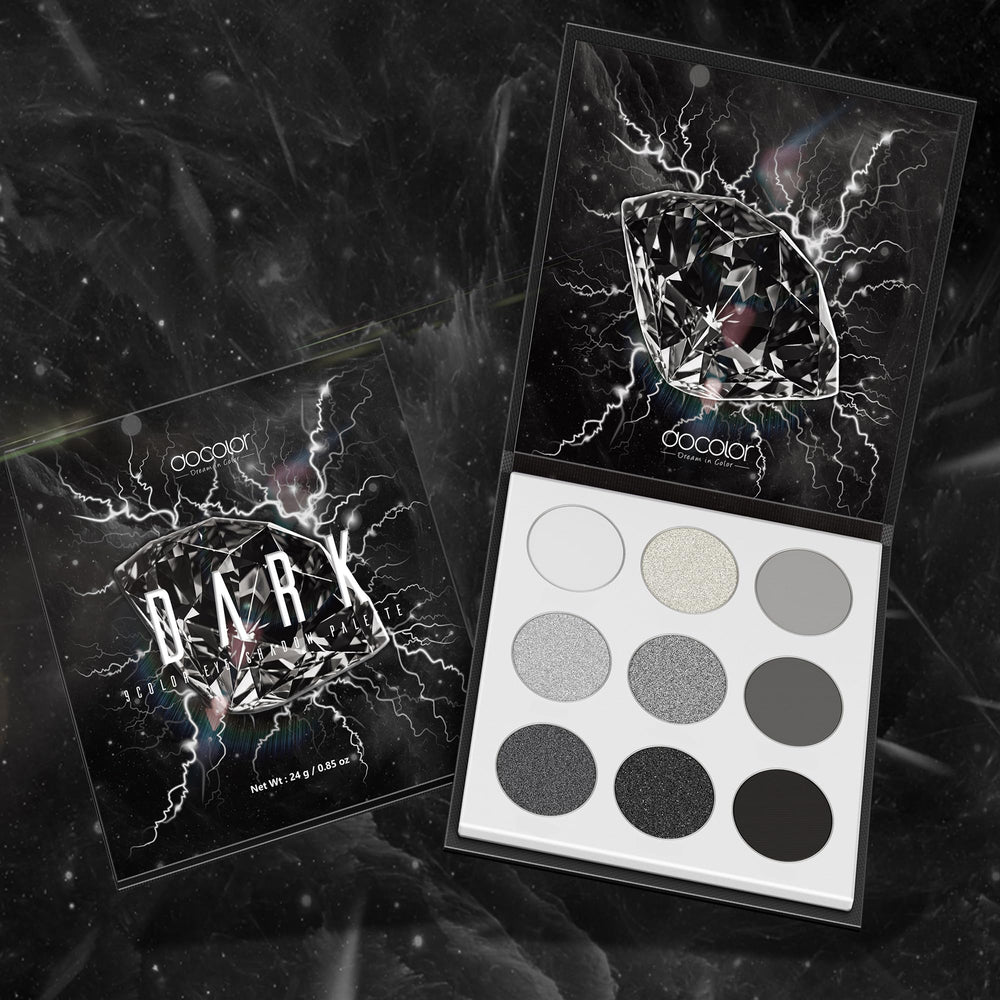 Docolor swatch grid shows mattes and shimmers for versatile smoky eye options.