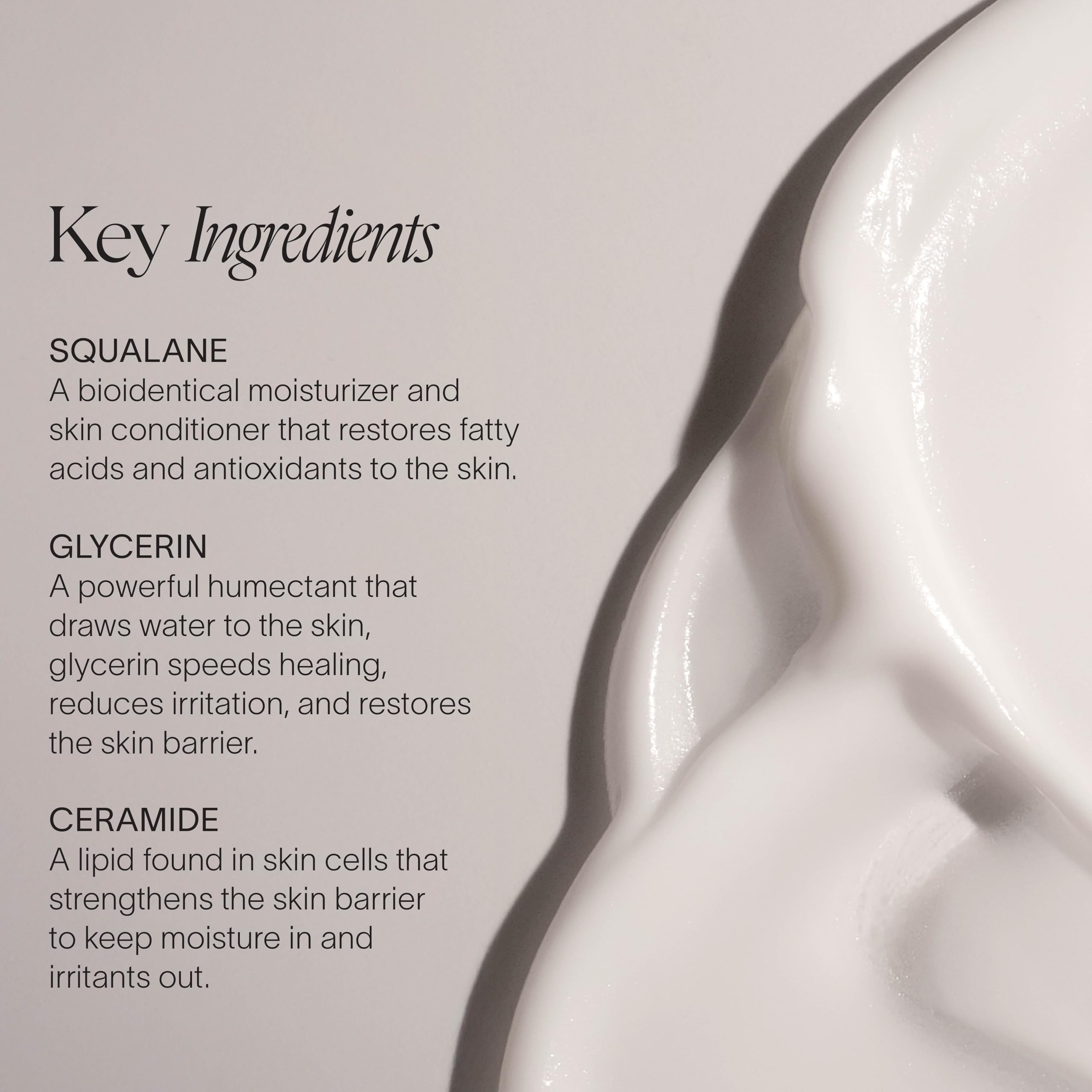 Doctor Rogers Body Cream ingredient panel highlighting squalane and shea butter