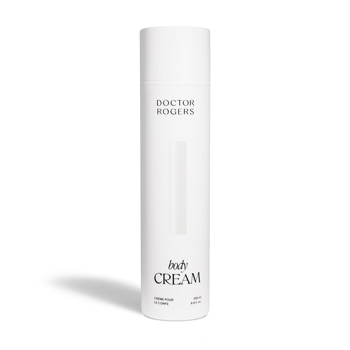 Doctor Rogers Body Cream tube close-up showing unscented hydration for dry skin