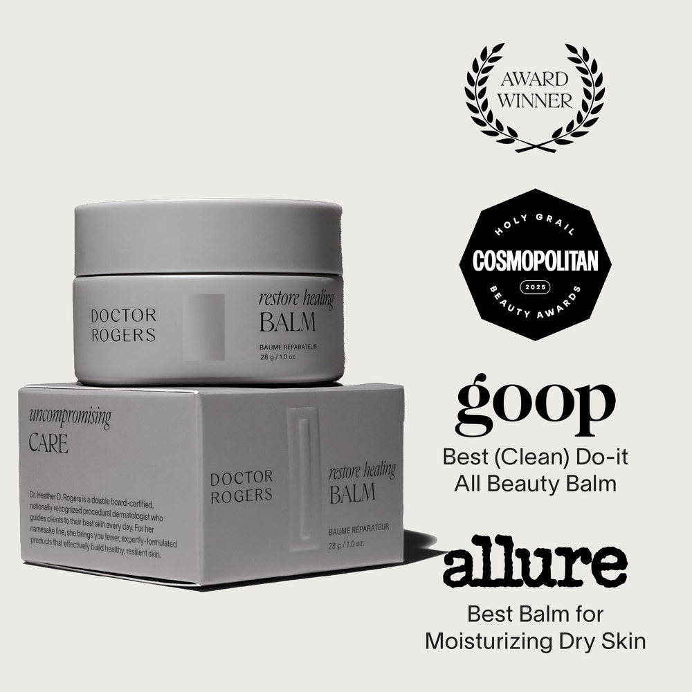 Doctor Rogers Restore Healing Balm lip care image promotes soft lips and lasting moisture