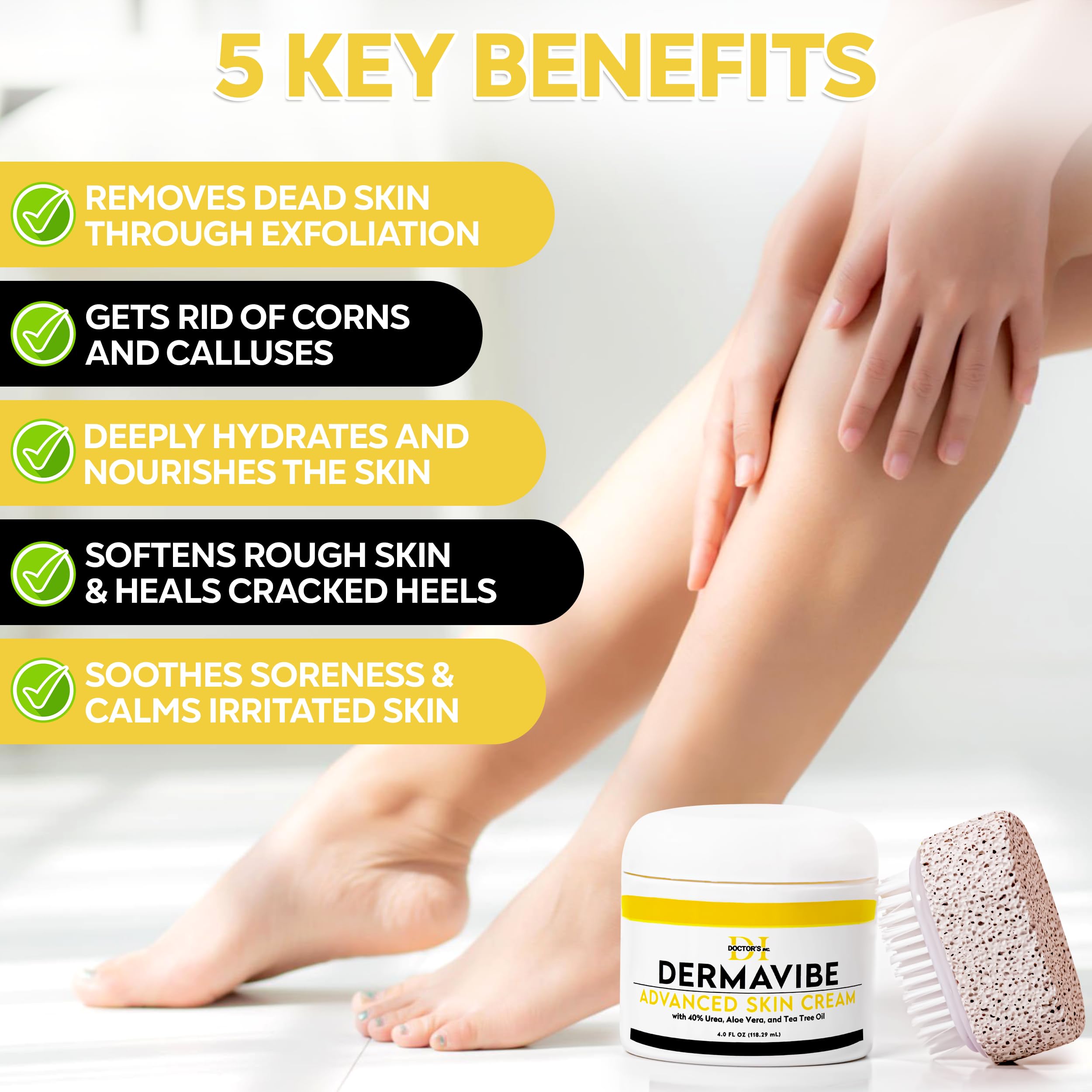DOCTOR'S INC. Dermavibe cream texture close-up for exfoliation and hydration.