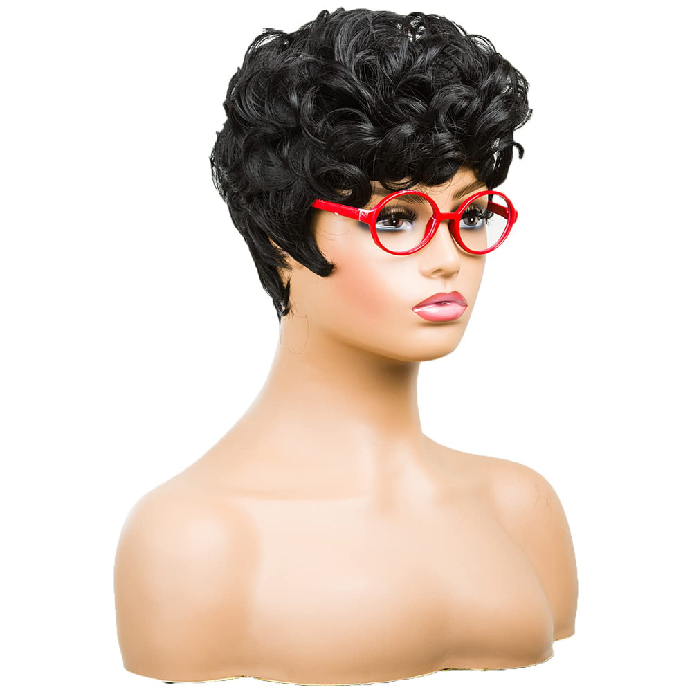 DOcute pixie cut wig side view highlights soft profile and movement