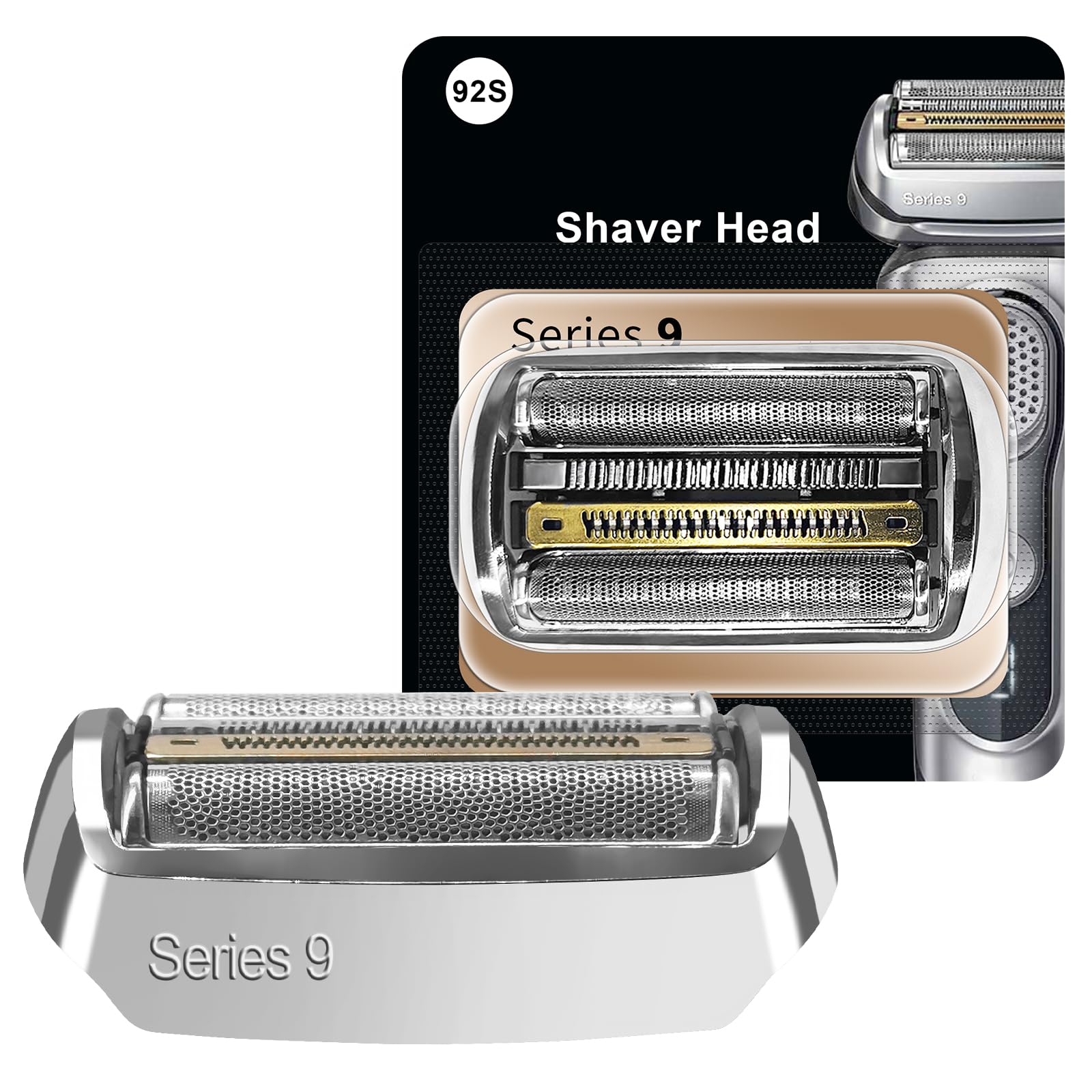 DODAER Series 9 92S replacement head front view for precise shaving with Braun razors