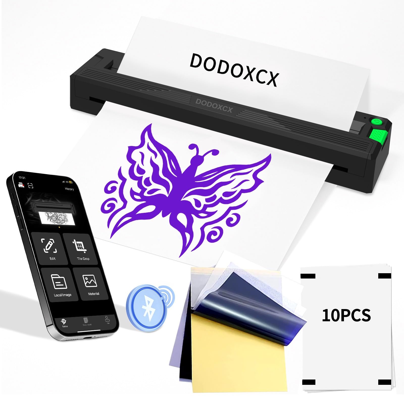DODOXCX tattoo stencil printer on the go enables fast, cordless designs.