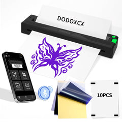 DODOXCX tattoo stencil printer on the go enables fast, cordless designs.