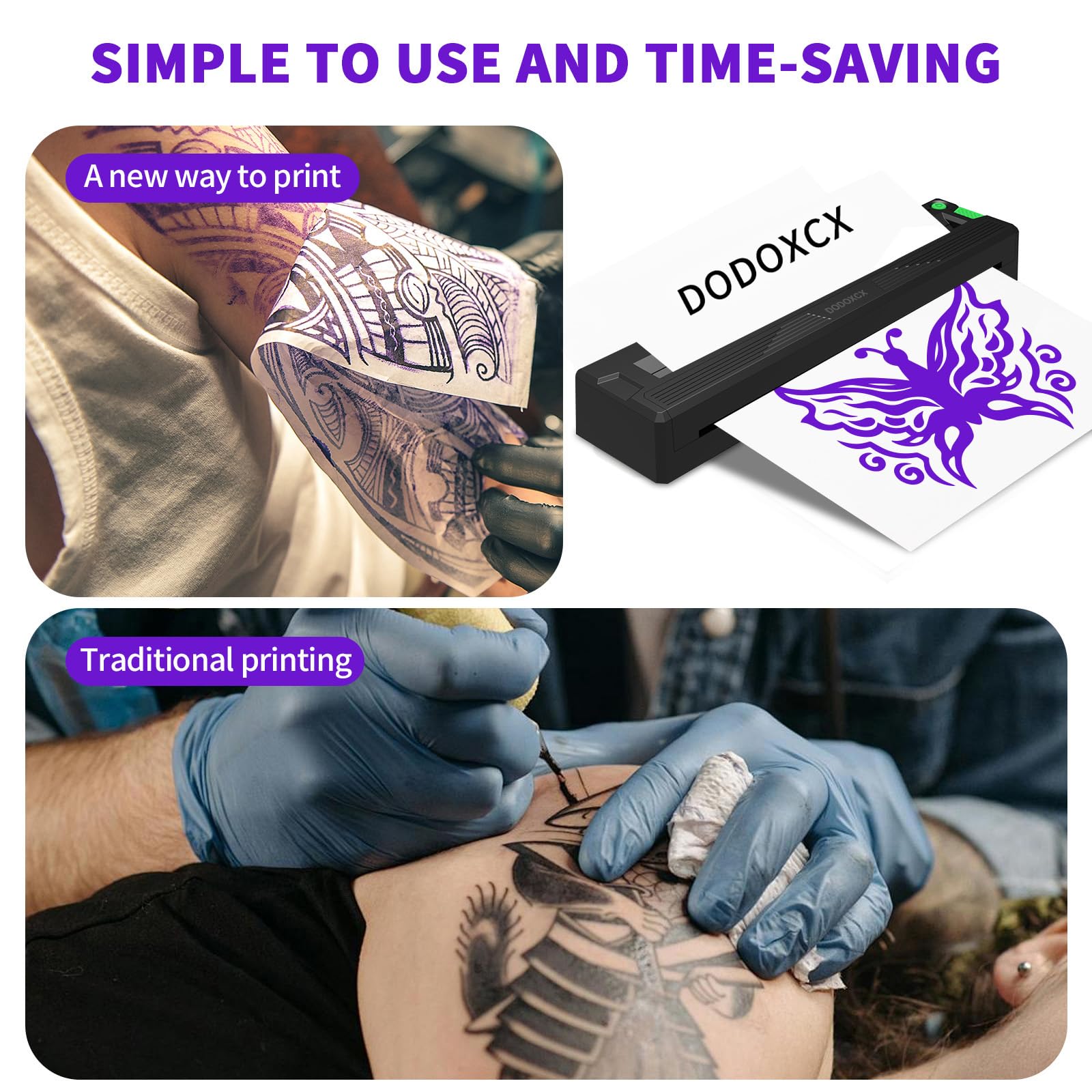 DODOXCX tattoo template app simplifies printing with ready-made designs.