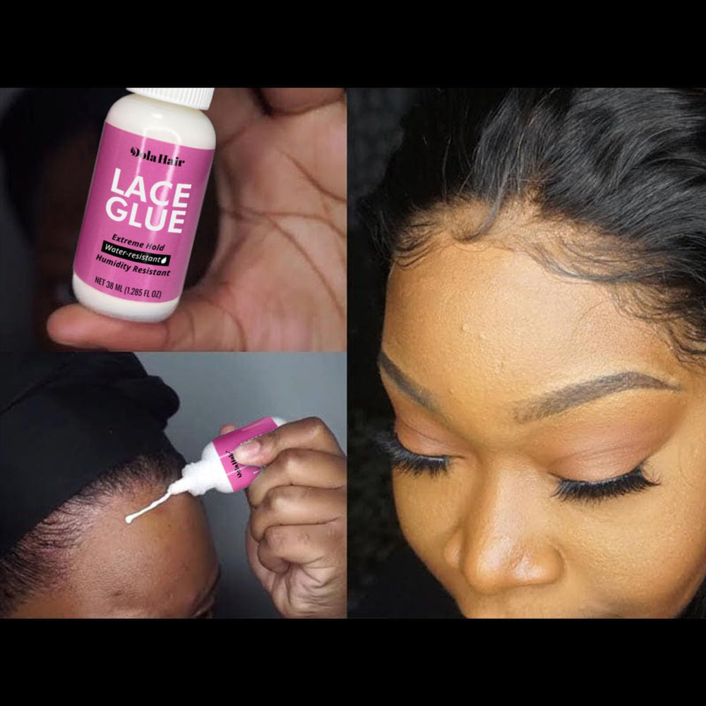 Dolahair lace glue dries clear to vanish visibly for discreet bonds.