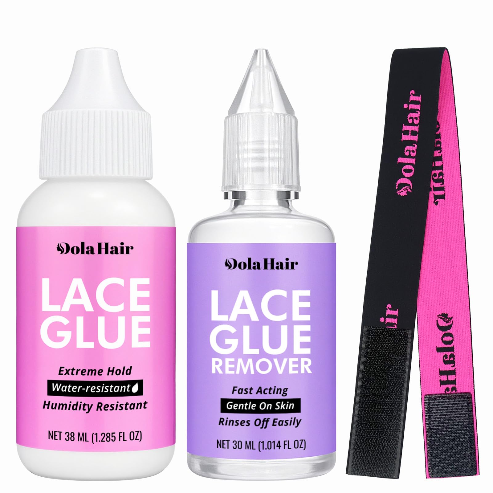 Dolahair lace wig glue bottle offers a dependable strong hold for lace fronts.