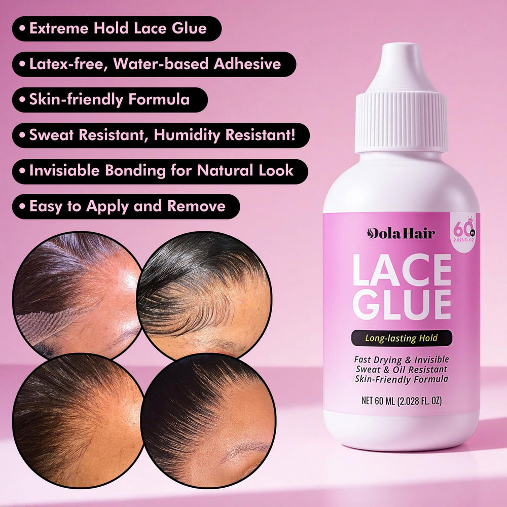 Dolahair lace wig glue dries clear, leaving an invisible bond for natural hairlines