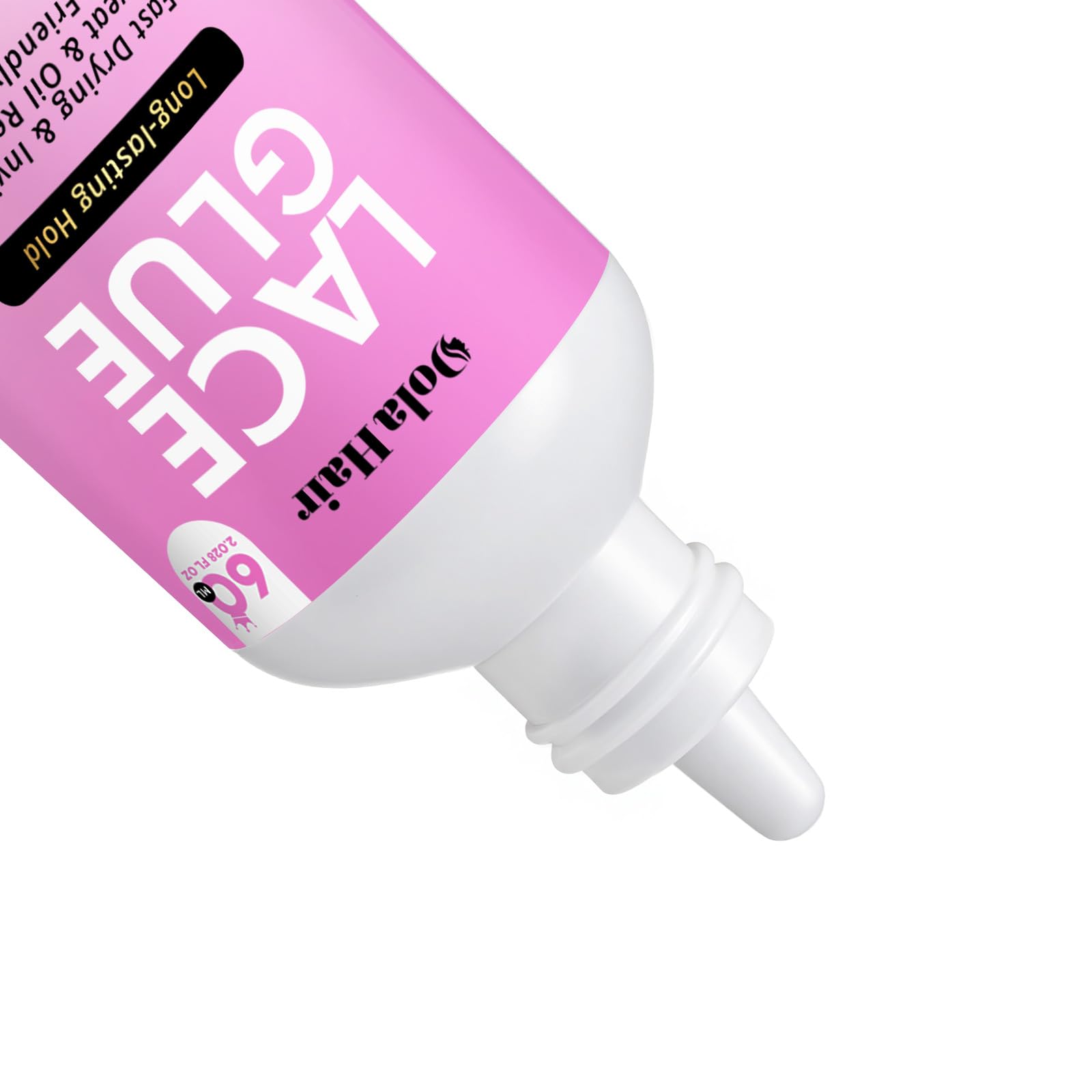 Dolahair lace glue remover action image for easy removal without residue