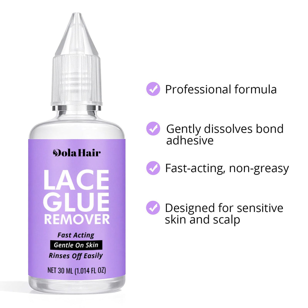 Dolahair lace glue remover eases gentle removal from the hairline.