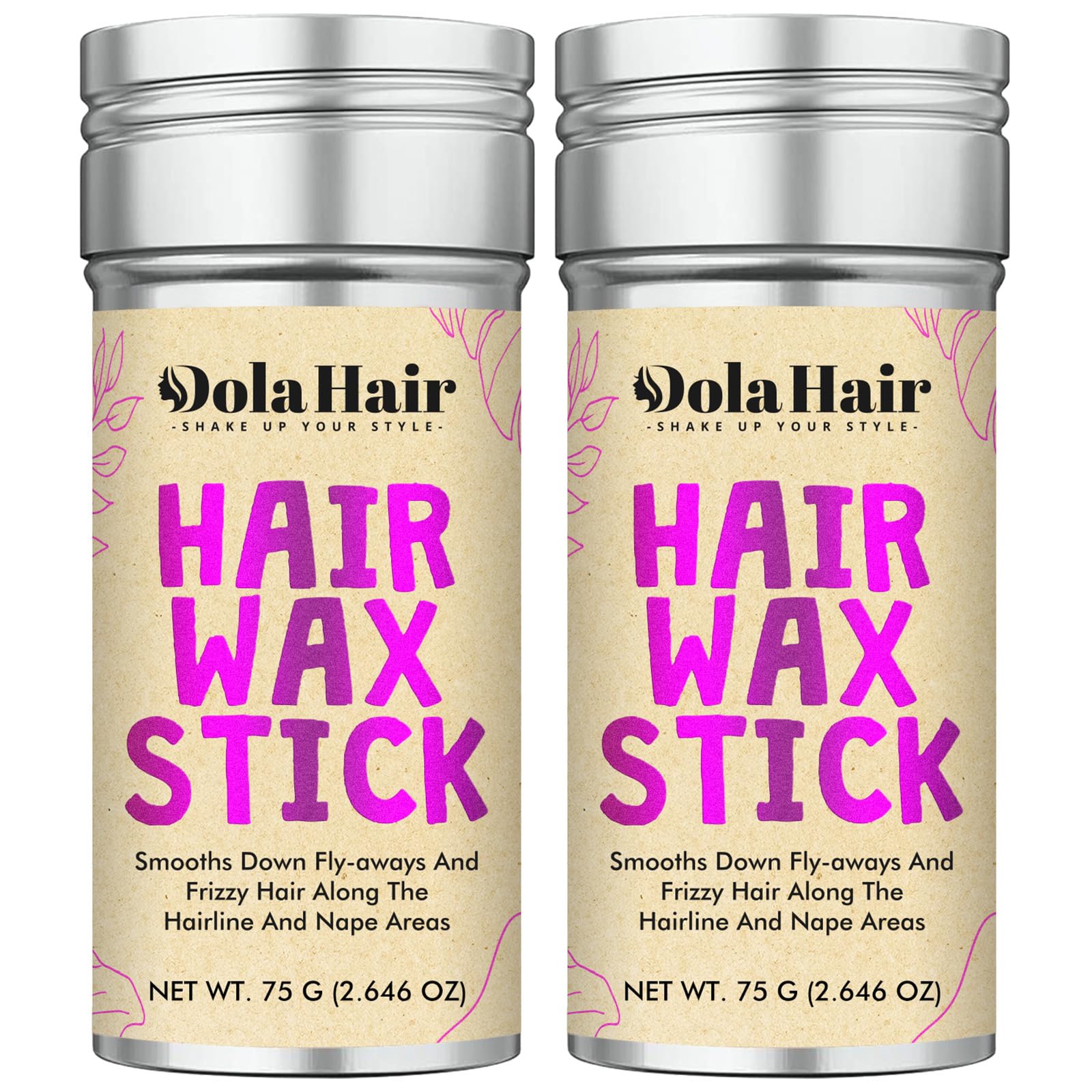 DolaHair two-pack packaging shows convenient styling for on-the-go use.