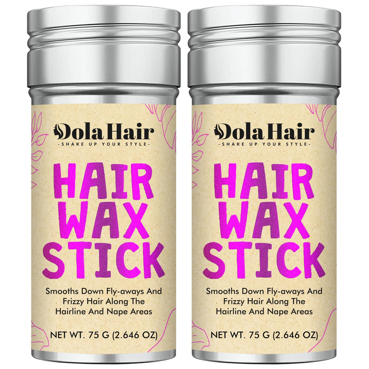 DolaHair two-pack packaging shows convenient styling for on-the-go use.