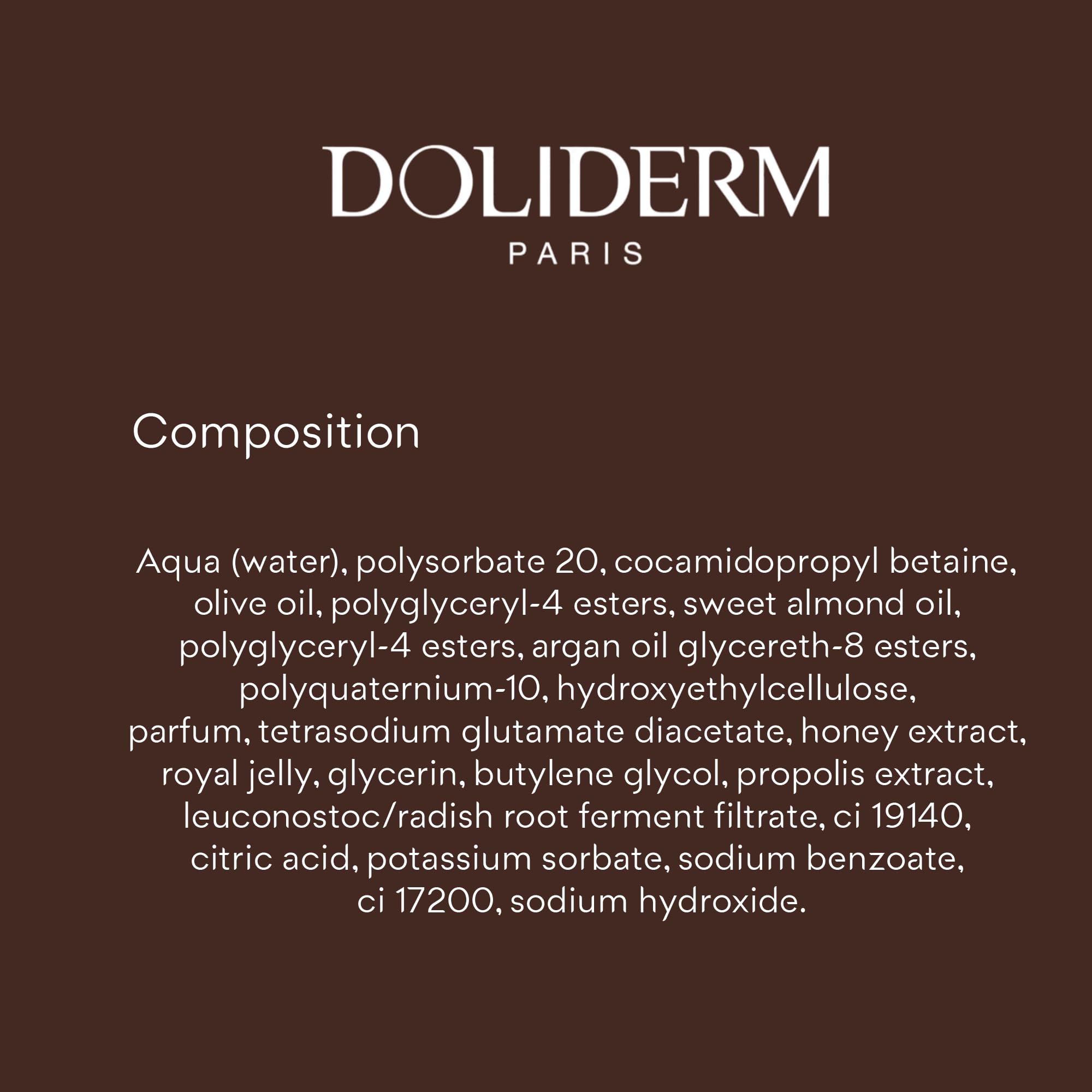 Doliderm Paris Made in France label on packaging indicating quality origin.