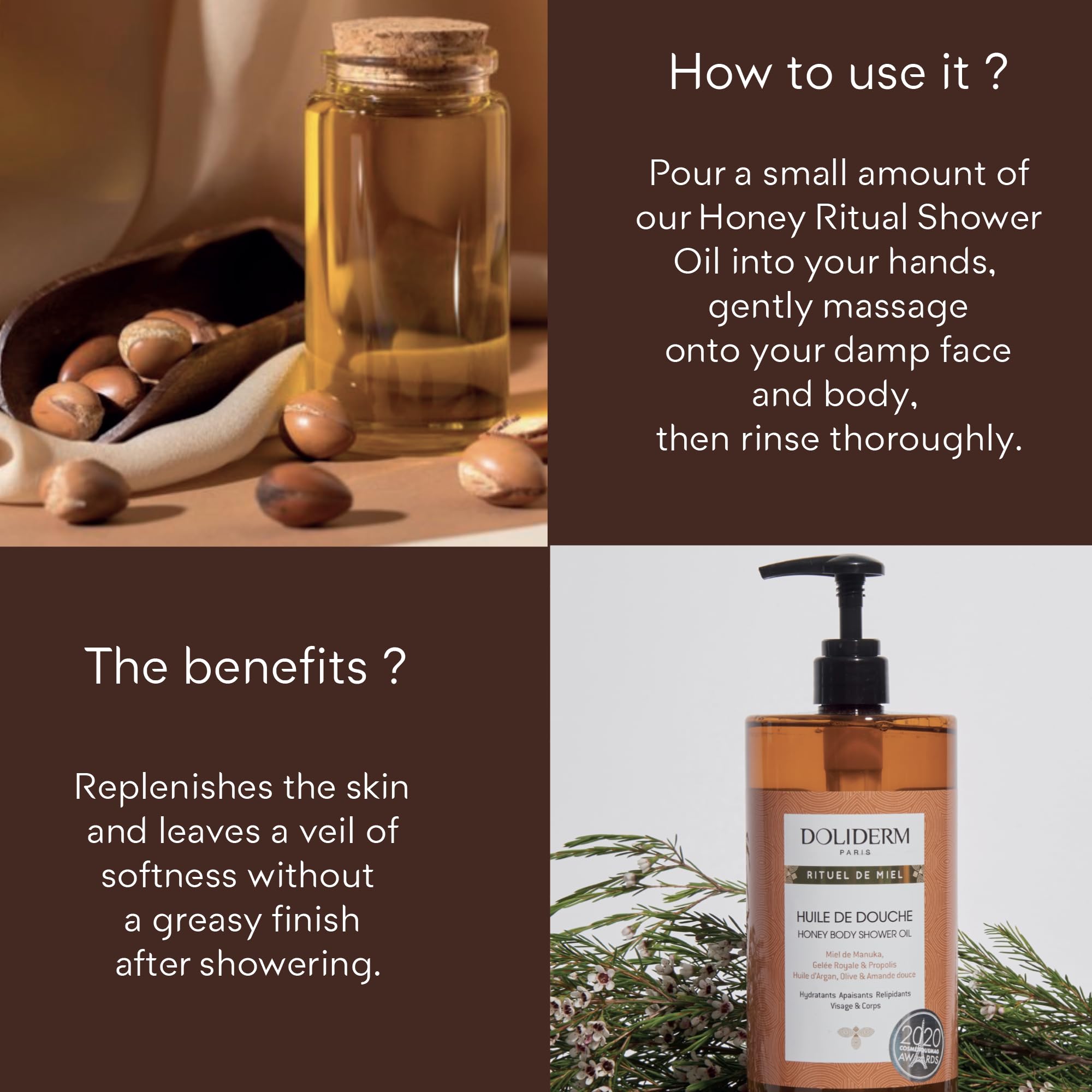 Doliderm Paris Rituel de Miel range pairing visuals for complete routine.