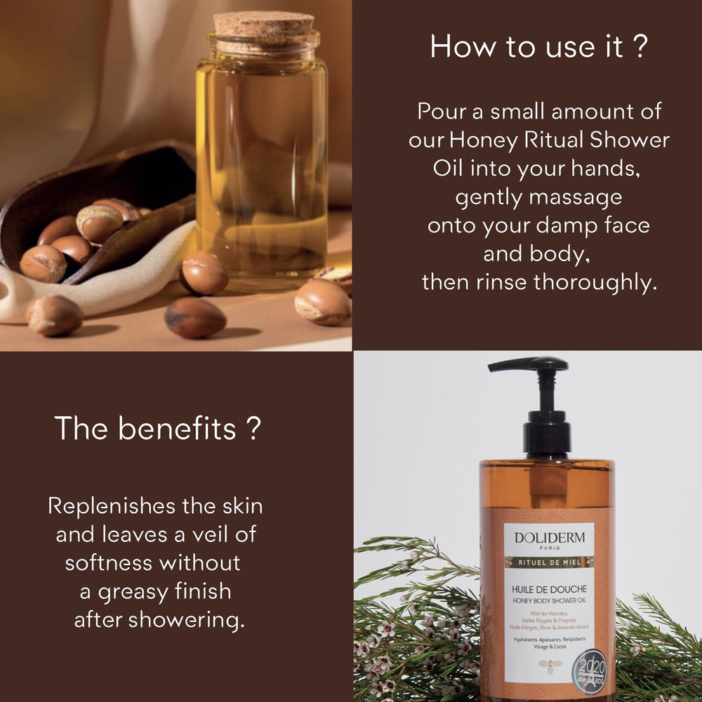 Doliderm Paris Rituel de Miel range pairing visuals for complete routine.
