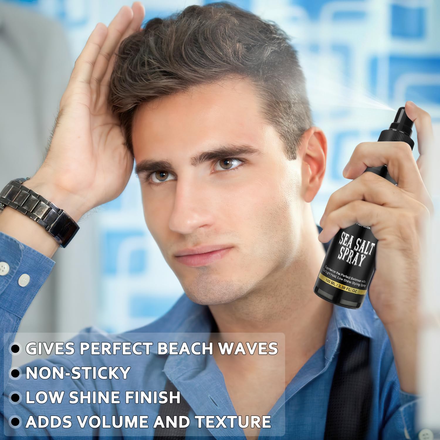 DOLIROX Sea Salt Spray application shows quick lift and definition.