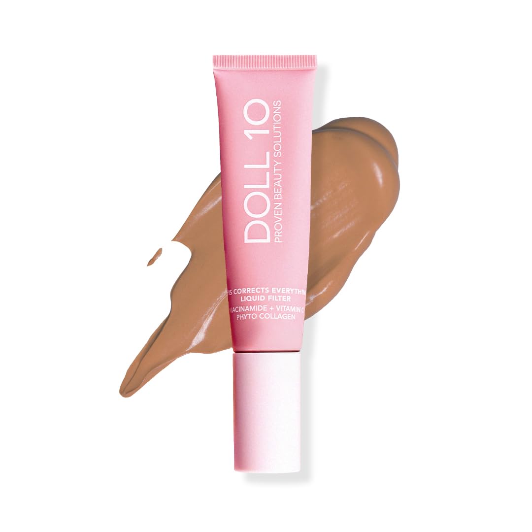 DOLL 10 NO TCE Liquid Filter bottle in tan/deep providing a light, even tint.