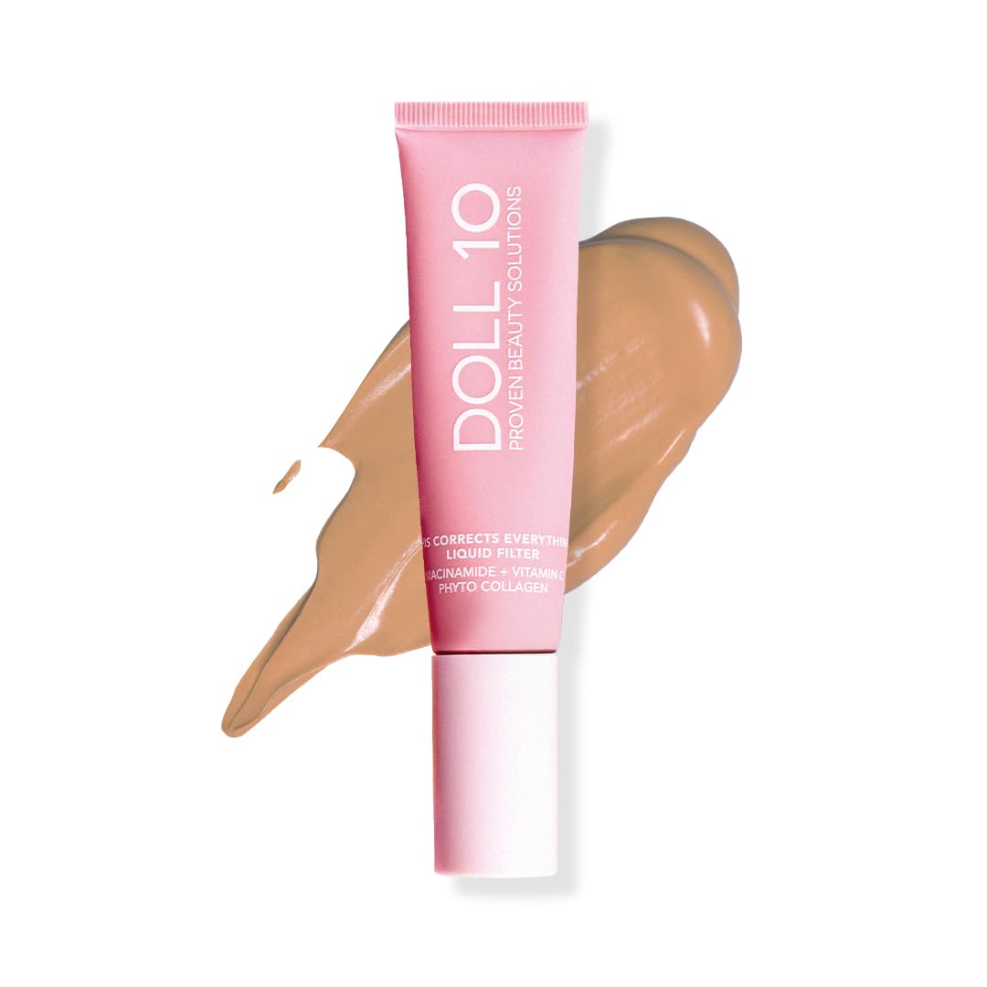 Doll 10 NO TCE Liquid Filter CC Cream bottle for lightweight, sheer coverage.