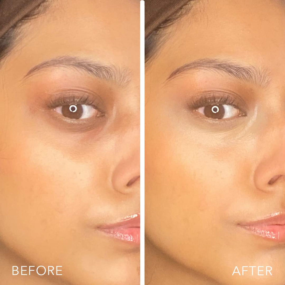 Blending under-eye corrector to blur fine lines for a natural glow