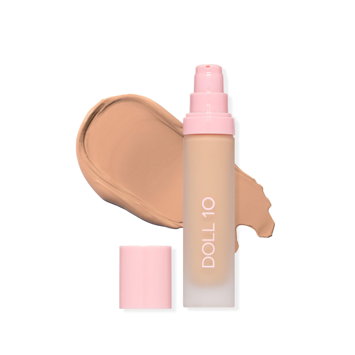 DOLL 10 NO T.C.E. serum bottle with pump delivers even coverage for mature skin.