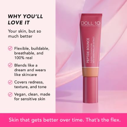 Doll 10 Peptide Bounce texture swirl emphasizes natural, breathable finish.