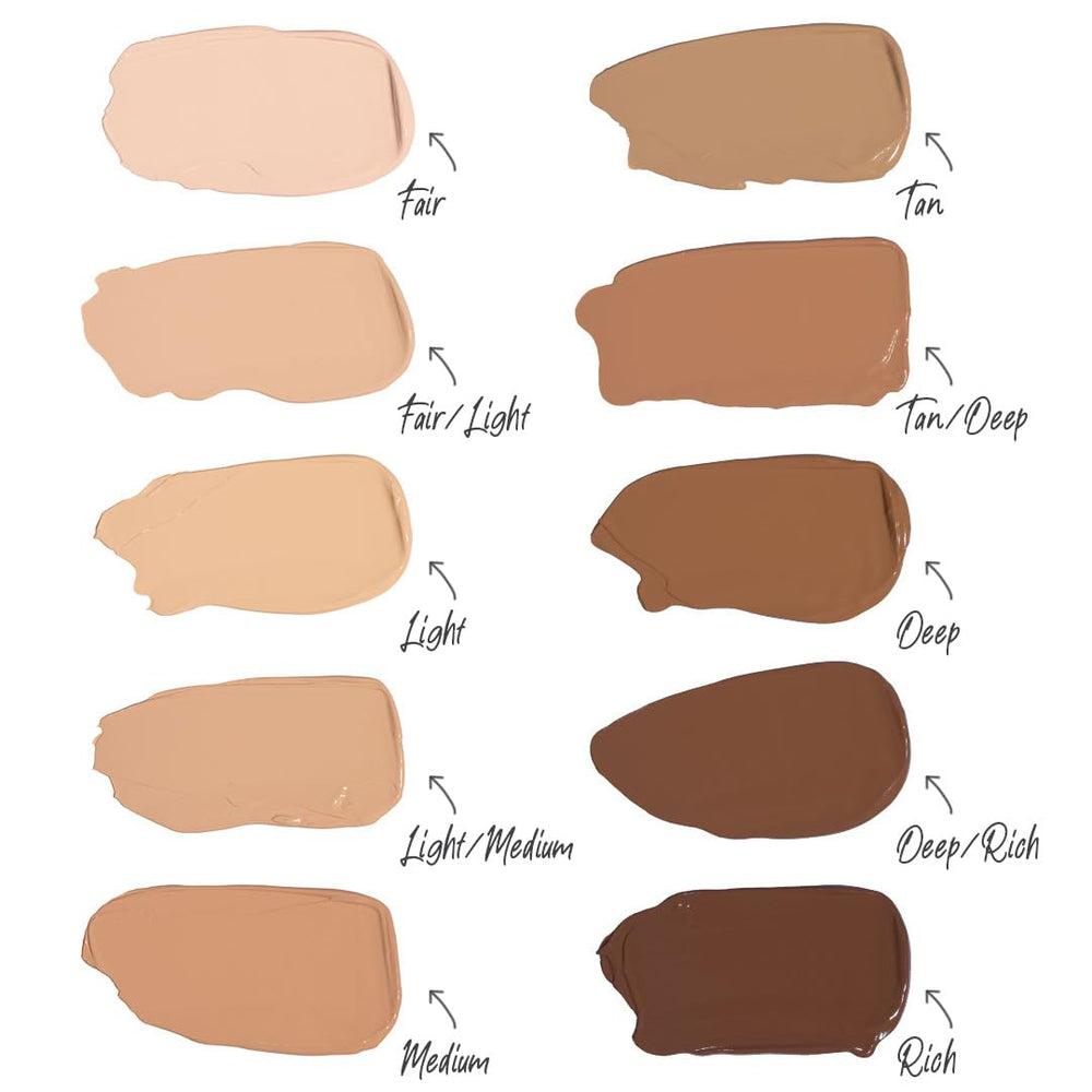 DOLL 10 NO T.C.E swatch on skin shows creamy, crease-free coverage.