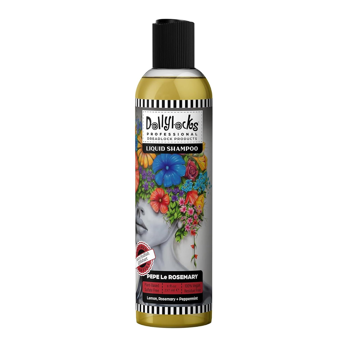 Dollylocks clarifying shampoo bottle for residue-free locs
