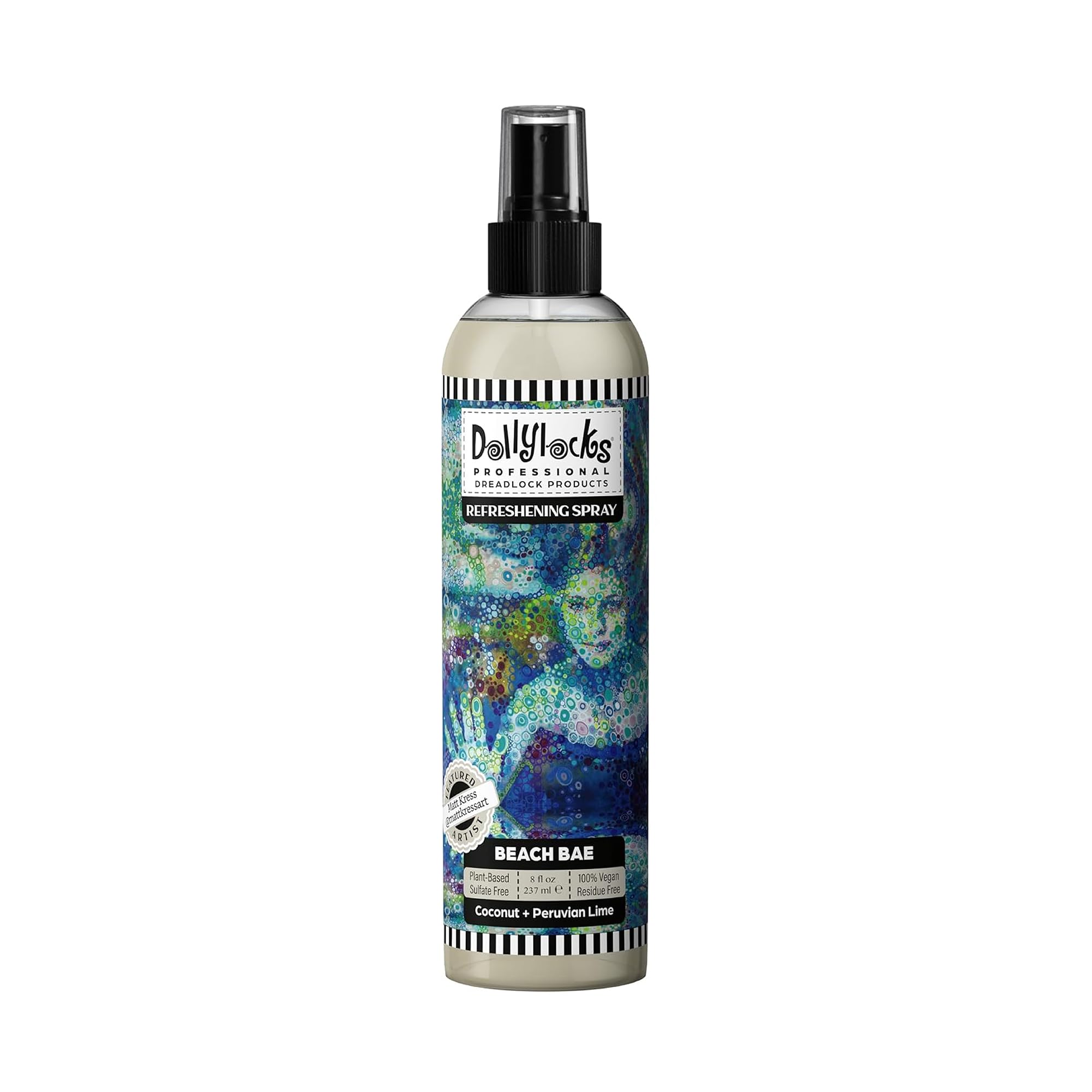 Dollylocks Refreshening Spray for locs and braids provides a quick odor refresh with a light mist