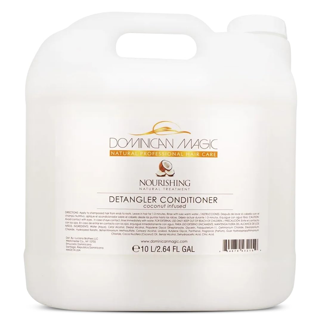 Dominican Magic Detangler Coconut Infused bottle for easy detangling and smooth glide.