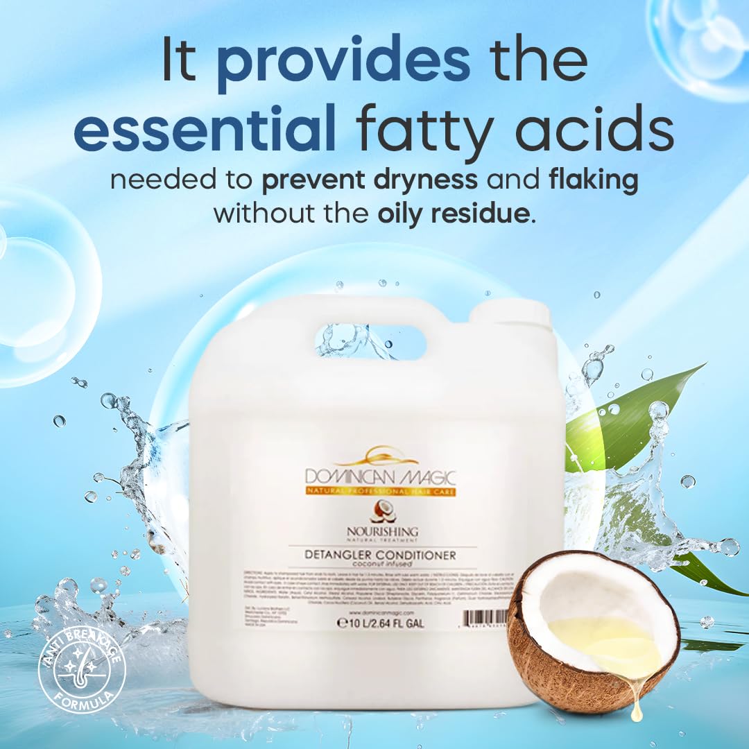 Dominican Magic Detangler Coconut Infused texture highlights lightweight hydration without heaviness.