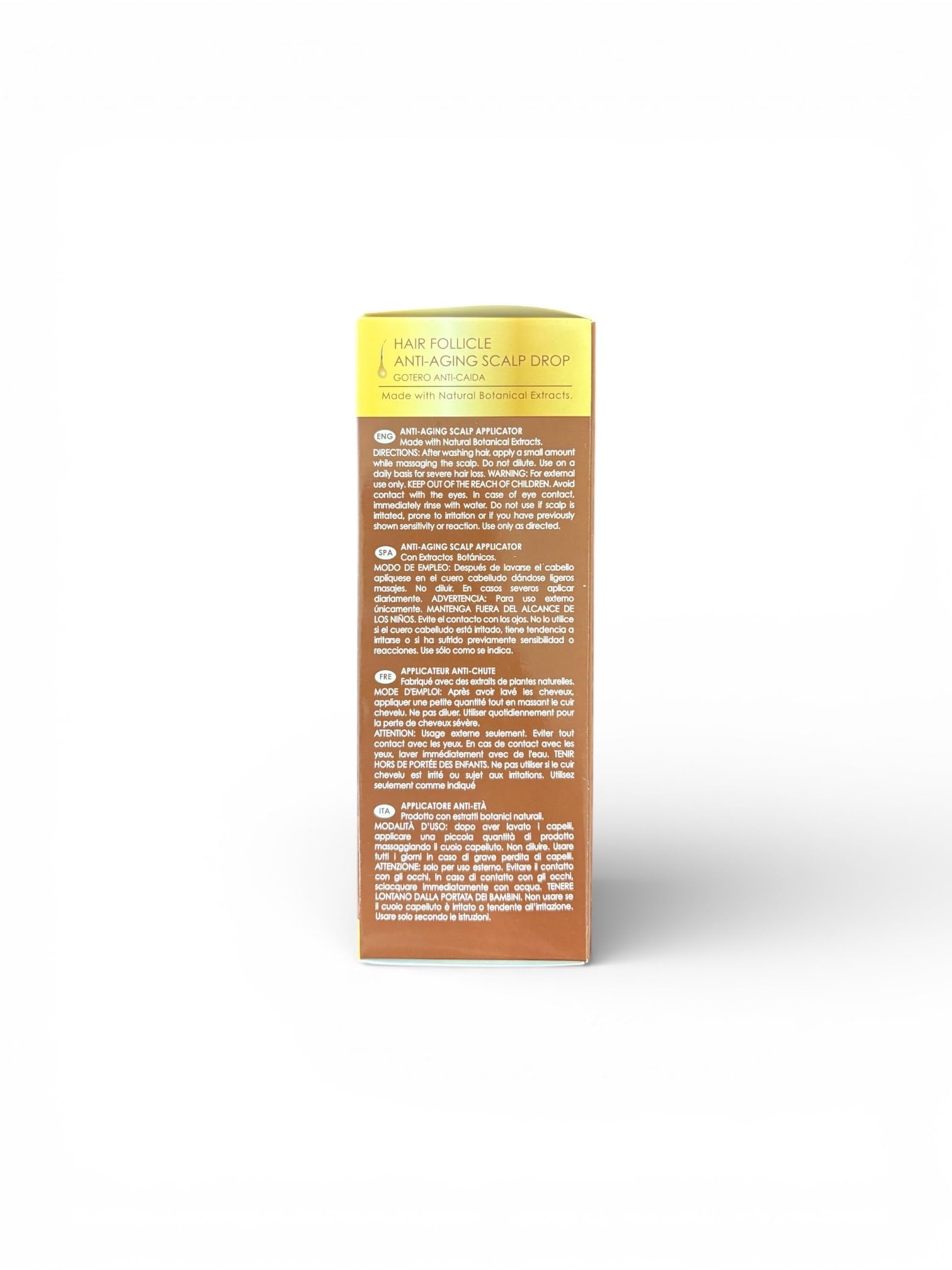 Dominican Magic Hair Follicle Drops label features tropical ingredient notes