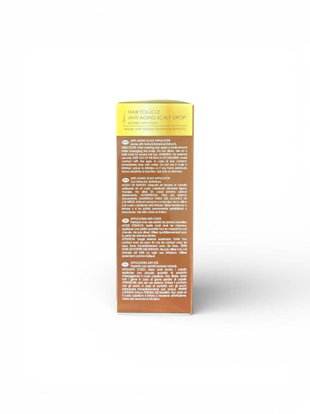 Dominican Magic Hair Follicle Drops label features tropical ingredient notes