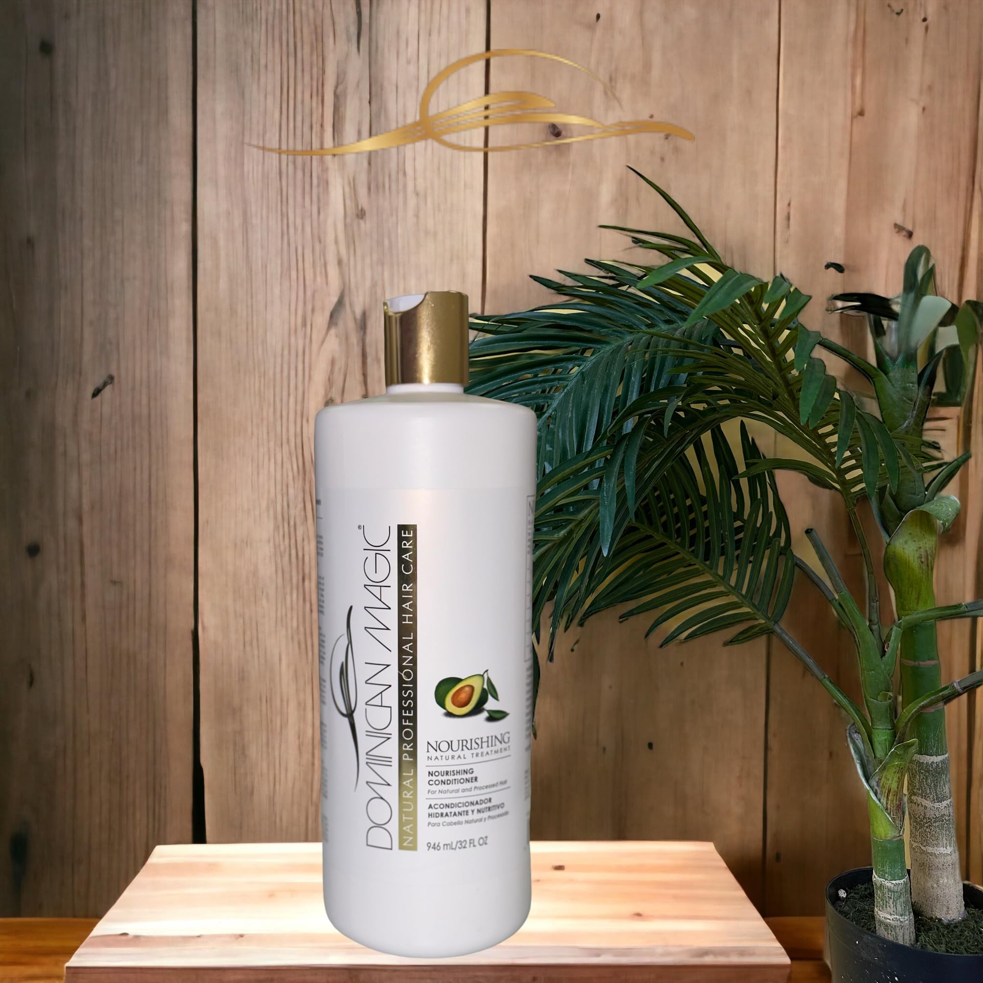 Dominican Magic Nourishing Conditioner bottle for smooth, hydrated hair and frizz control.