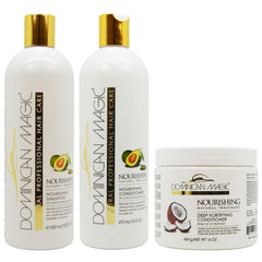Dominican Magic Nourishing Shampoo bottle shown for hydrated hair