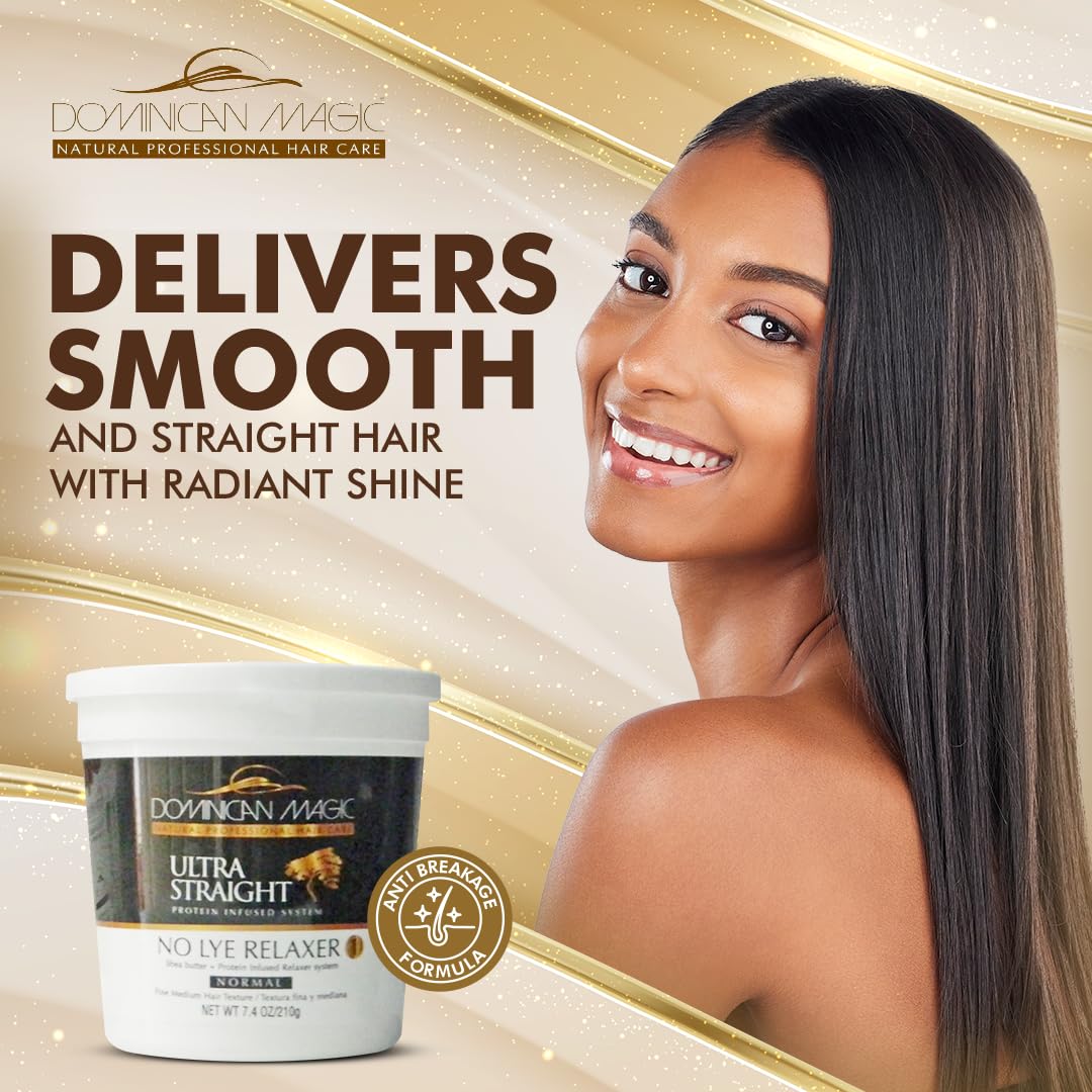 Dominican Magic Ultra Straight demonstrates frizz control and glossy shine after use.