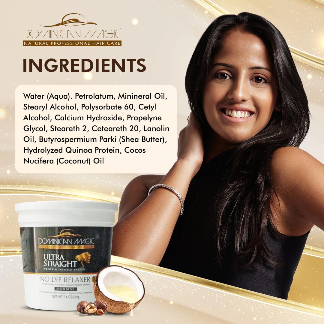 Dominican Magic Ultra Straight finish delivers professional results at home with shine.