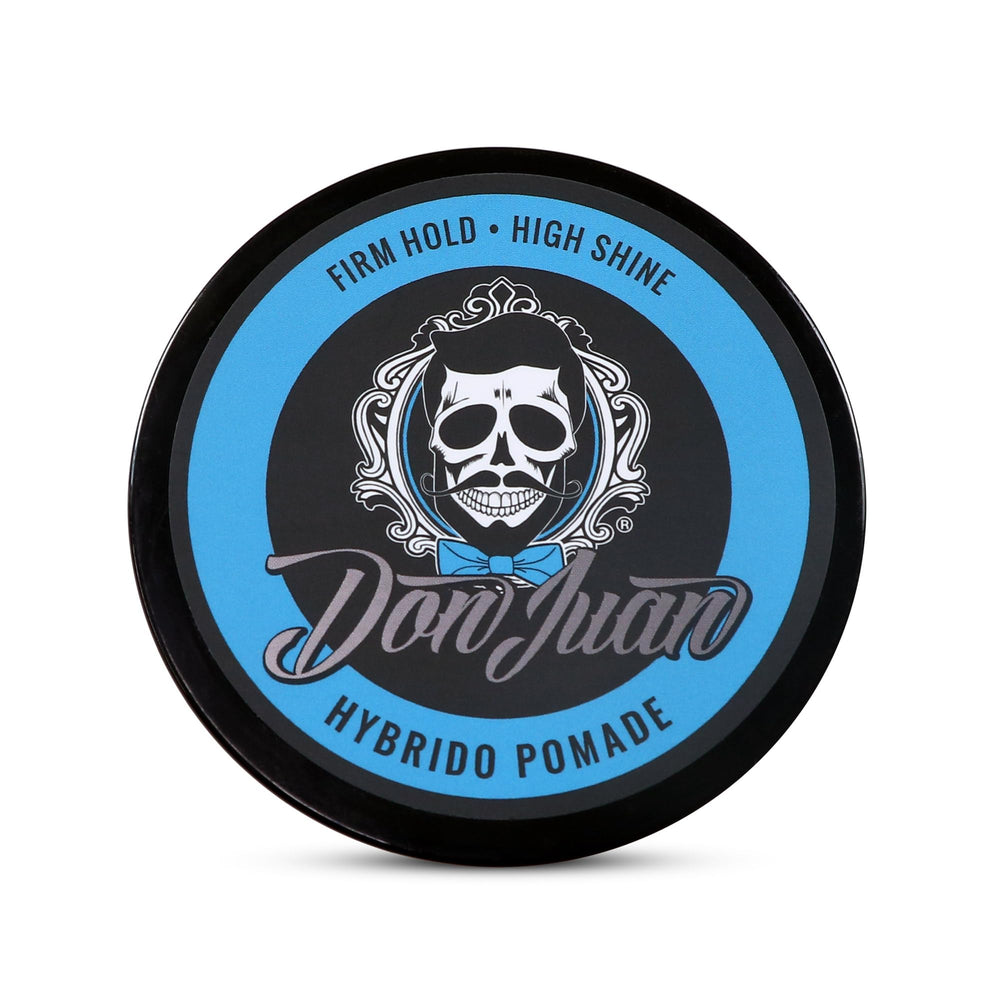 Don Juan Hybrido Pomade in-hand application demonstrating smooth, re-activatable styling
