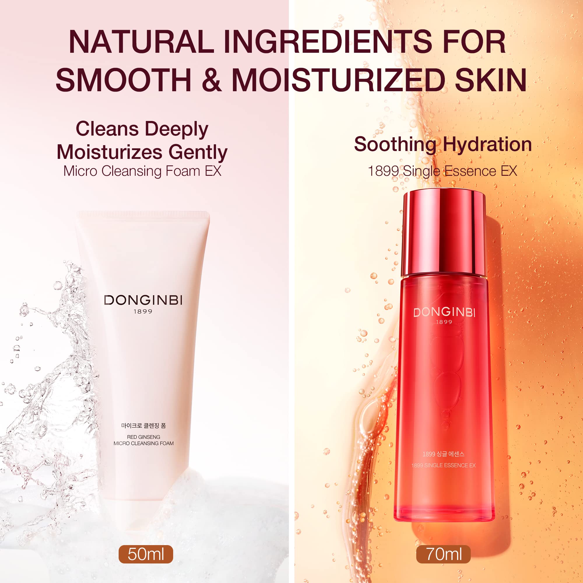 Donginbi cleansing foam with apple fiber exfoliating effect on skin.