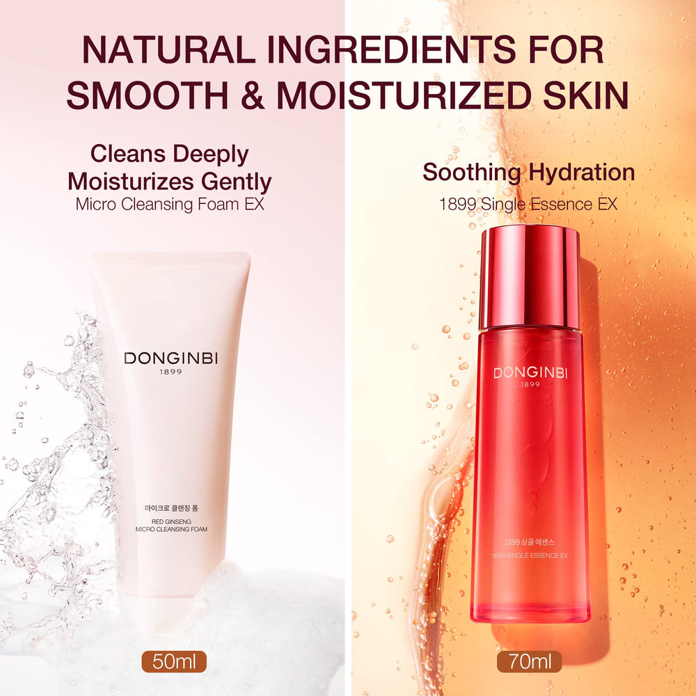Donginbi cleansing foam with apple fiber exfoliating effect on skin.