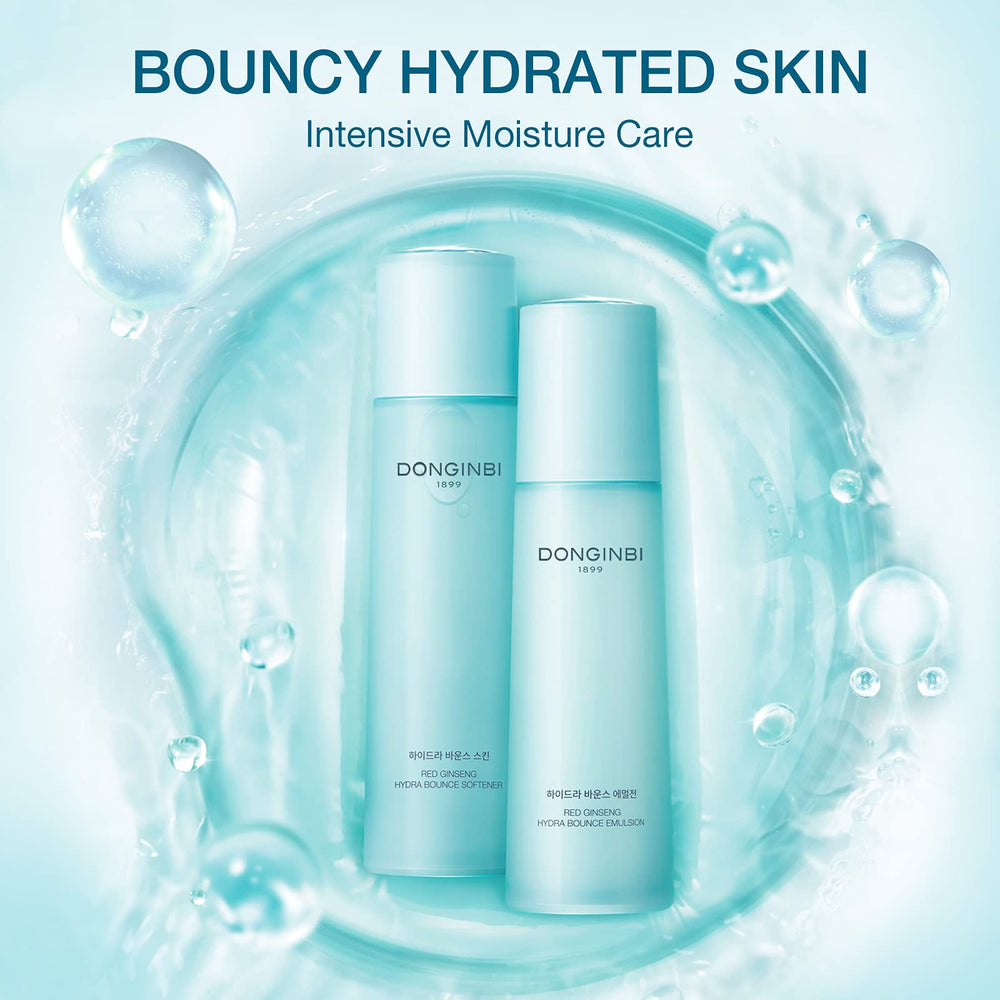 Donginbi Hydra Bounce Essence bottle featuring red ginseng for radiant nourishment.