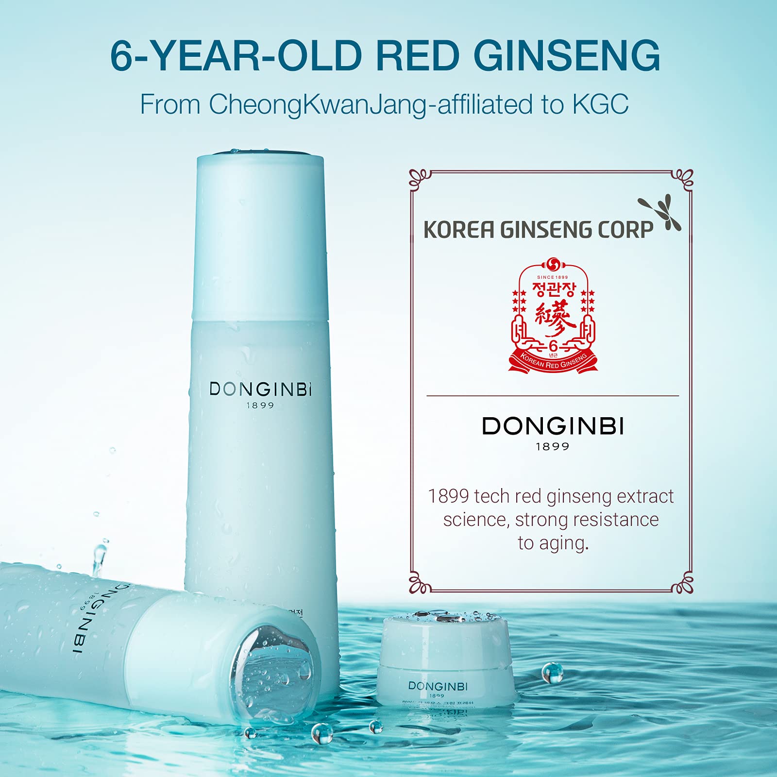 Donginbi Hydra Bounce Set packaging showing a complete Korean skincare routine.