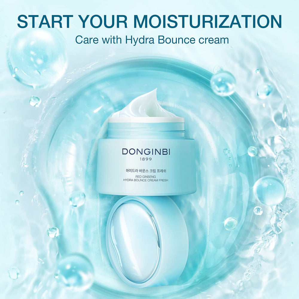 Donginbi Red Ginseng Hydra Bounce Cream Fresh label closeup highlights premium Korean skincare