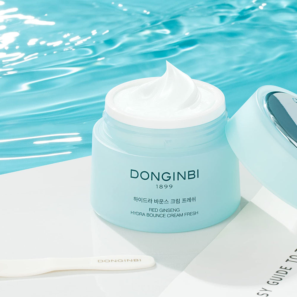 Donginbi Red Ginseng Hydra Bounce Cream Fresh on vanity evokes a spa-like routine