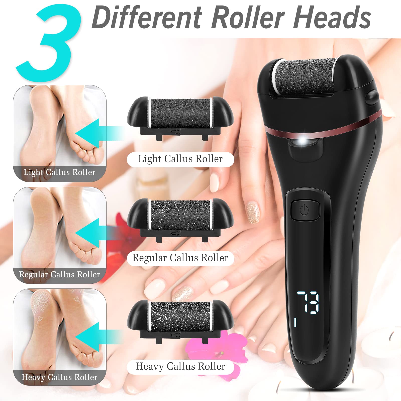Rechargeable DONGYIN callus remover ready for cordless use