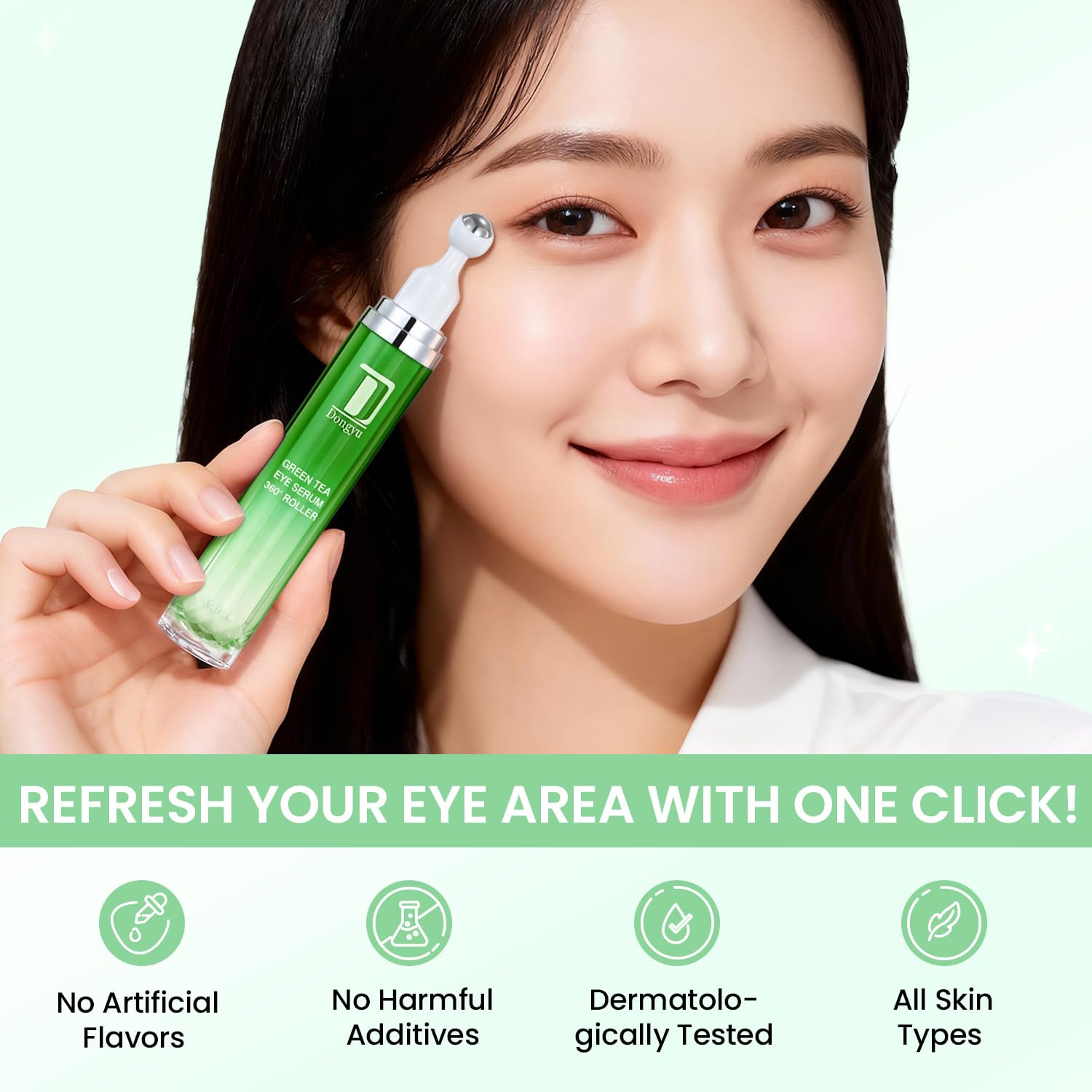 Dongyu Eye Cream texture on skin for smoother, firmer-looking under-eye area
